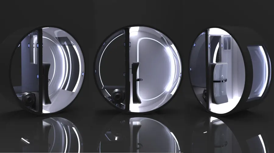 Space hotel interior pods